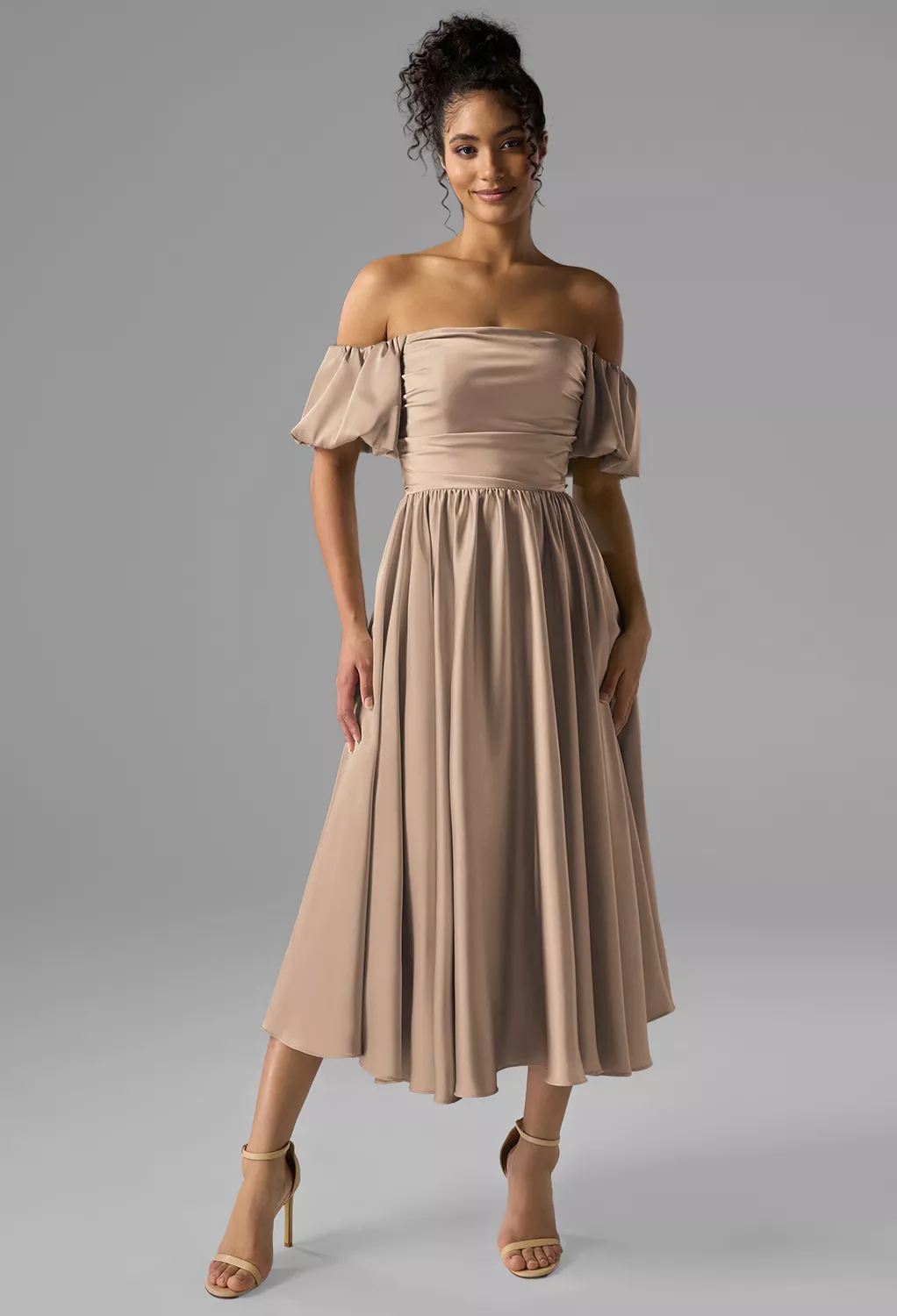 AW Kye Taupe  Wedding Guest Dresses